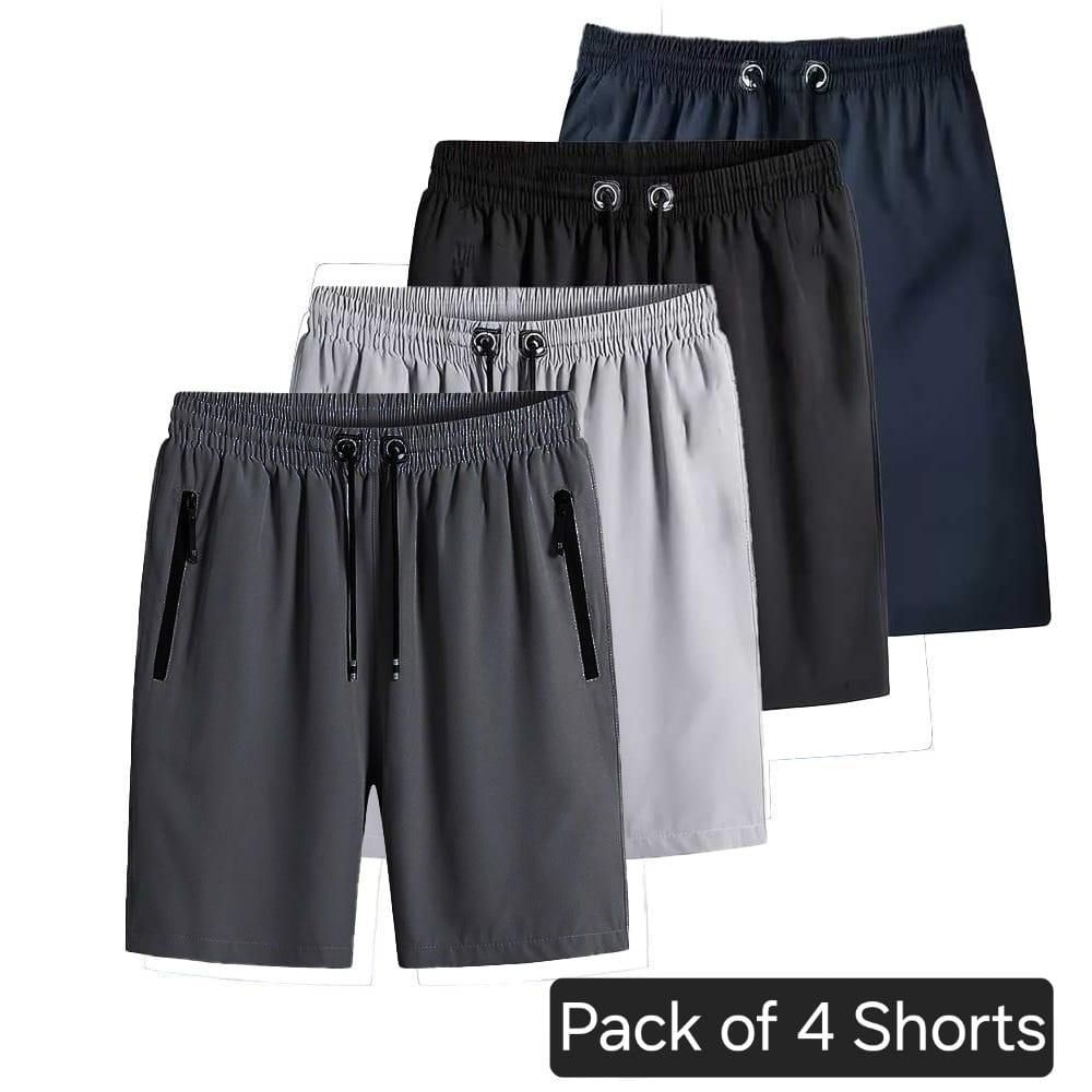 Combo of 4 Men's Stretchable Cotton Shorts – Comfort in Every Move